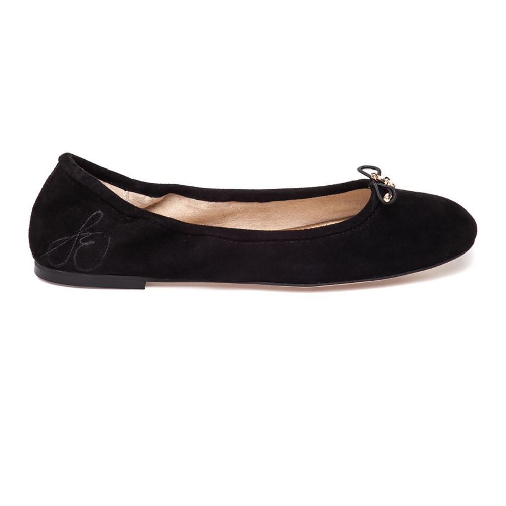 ‘The Felicia’ black suede ballet flats by Sam Edelman, size 4